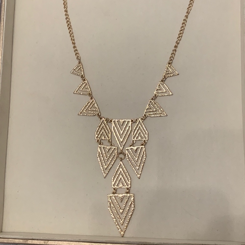 Gold geometric statement necklace
